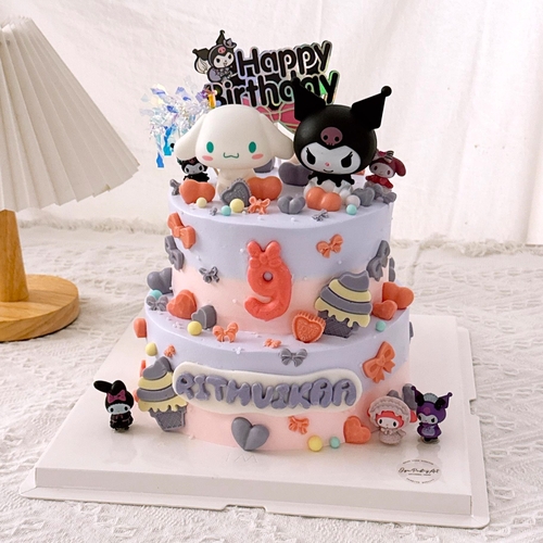 2 Tier - Cinnamoroll Kuromi 6" + 8"
